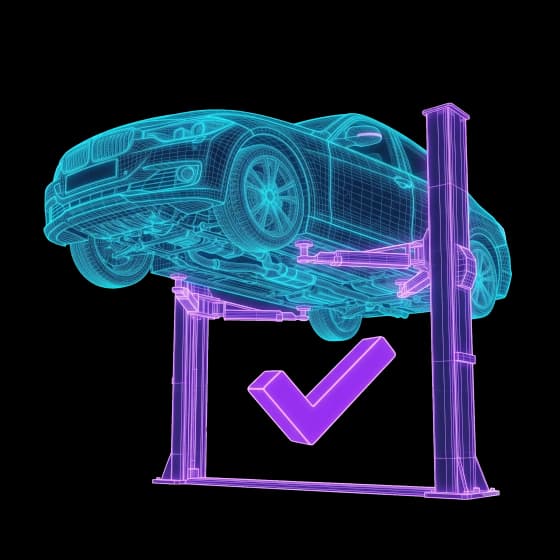 Fahrzeug-Wireframe auf dem Prüfstand – Hauptuntersuchung