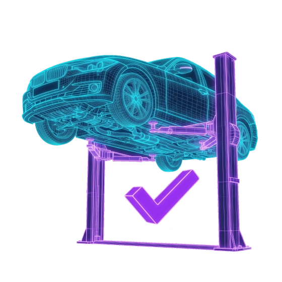 Fahrzeug-Wireframe auf dem Prüfstand – Hauptuntersuchung