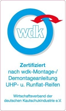 wdk-Zertifikat – Qualitätssiegel für die fachgerechte Montage von UHP- und Runflat-Reifen